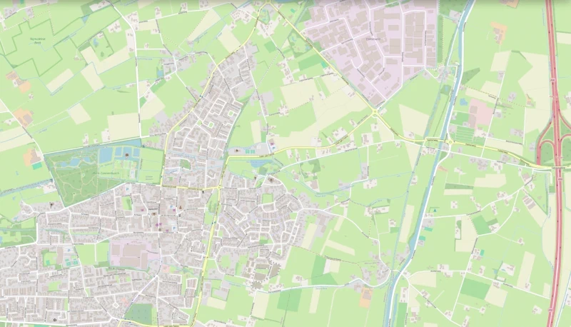 Kaart weergave van regio in Nederland