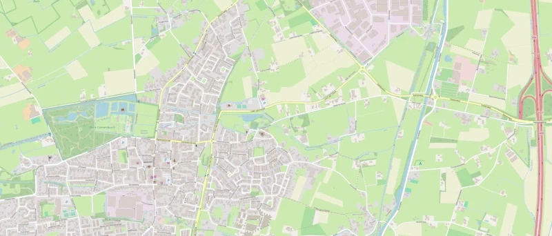 Kaart weergave van regio in Nederland