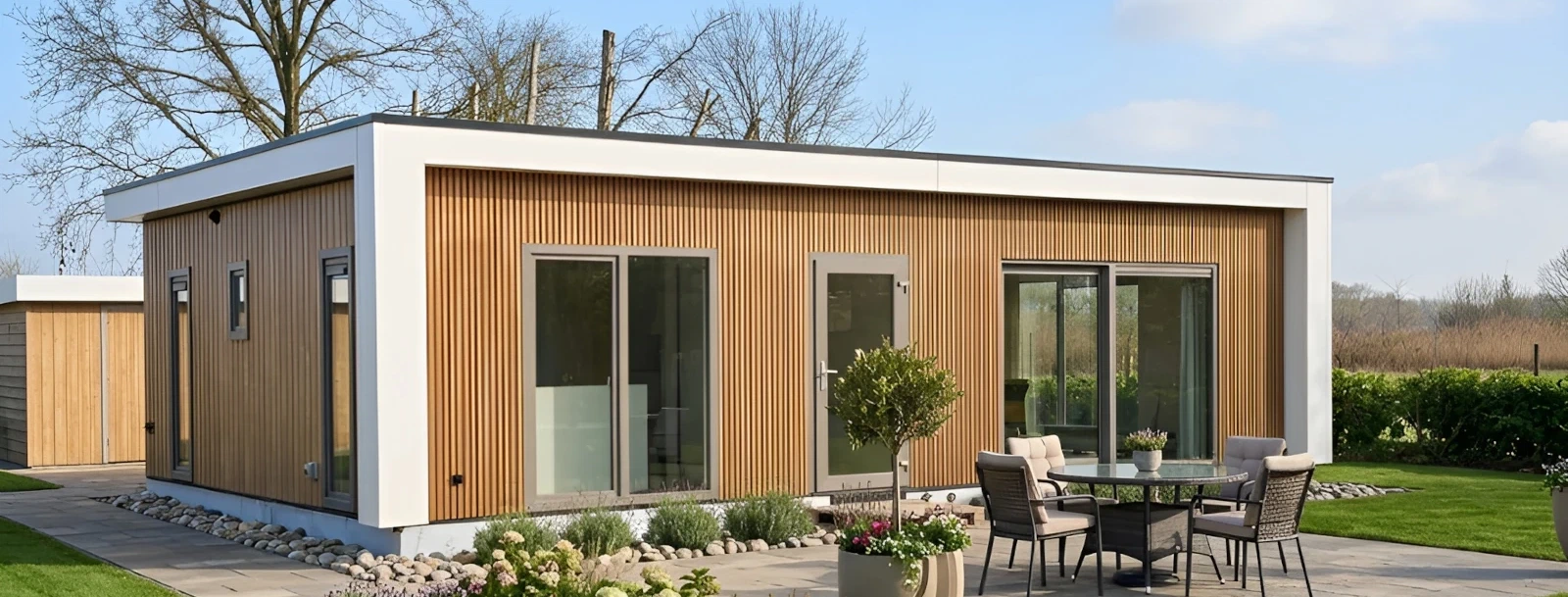 Interieur en afwerking van een recent geplaatste mantelzorgwoning