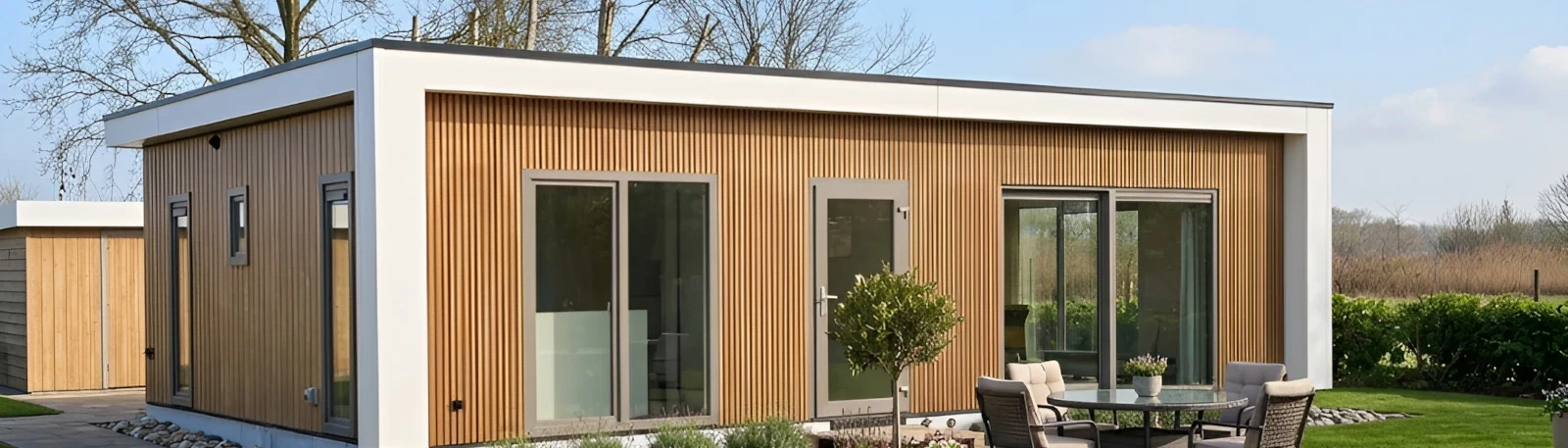 Interieur en afwerking van een recent geplaatste mantelzorgwoning
